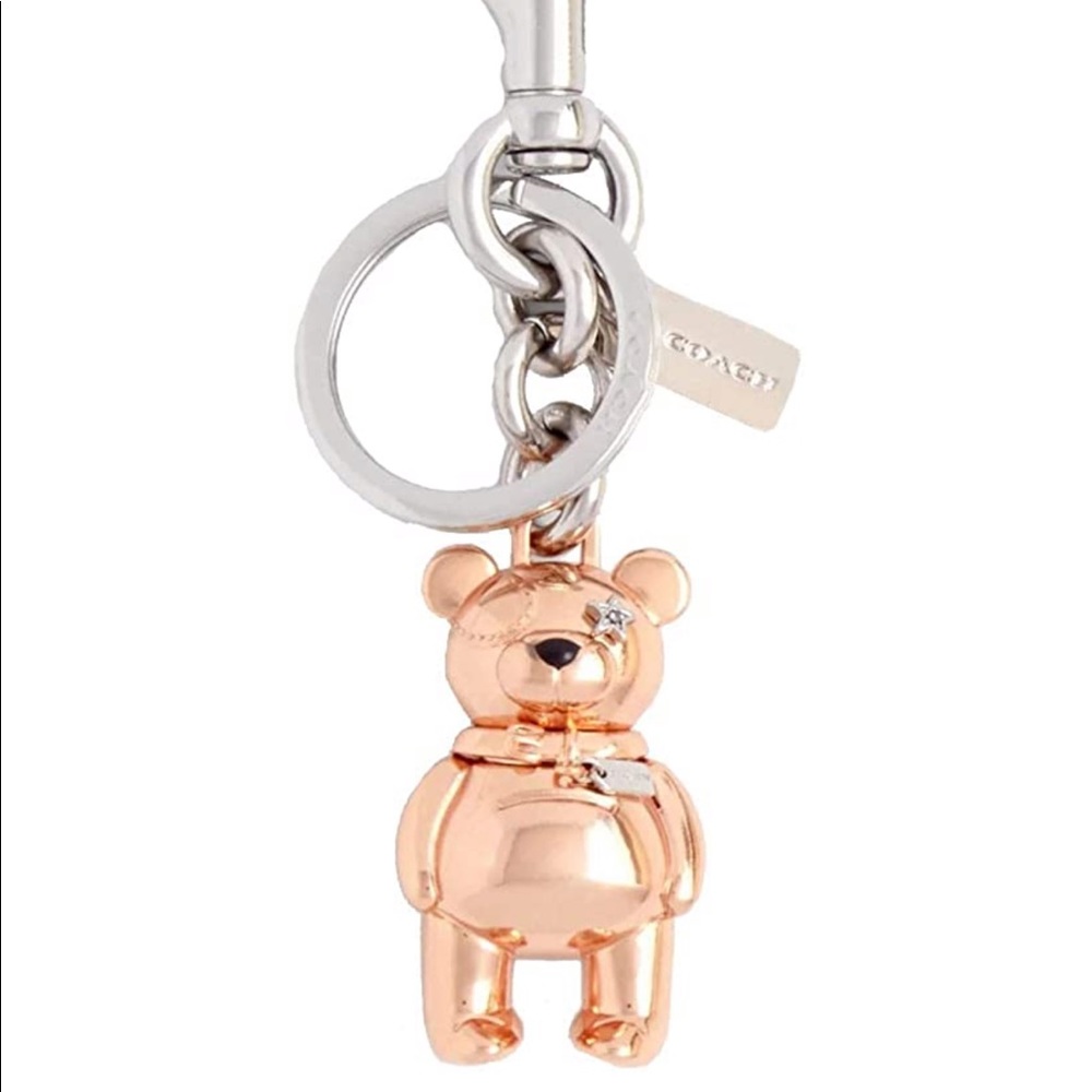 NWT Authentic Coach Rose Hold Bear 🐻 Fob